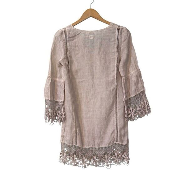 120% Lino Womens 100% Linen Beige Lace Dress Size 38 US XXS ( Fit XS) - Picture 2 of 14